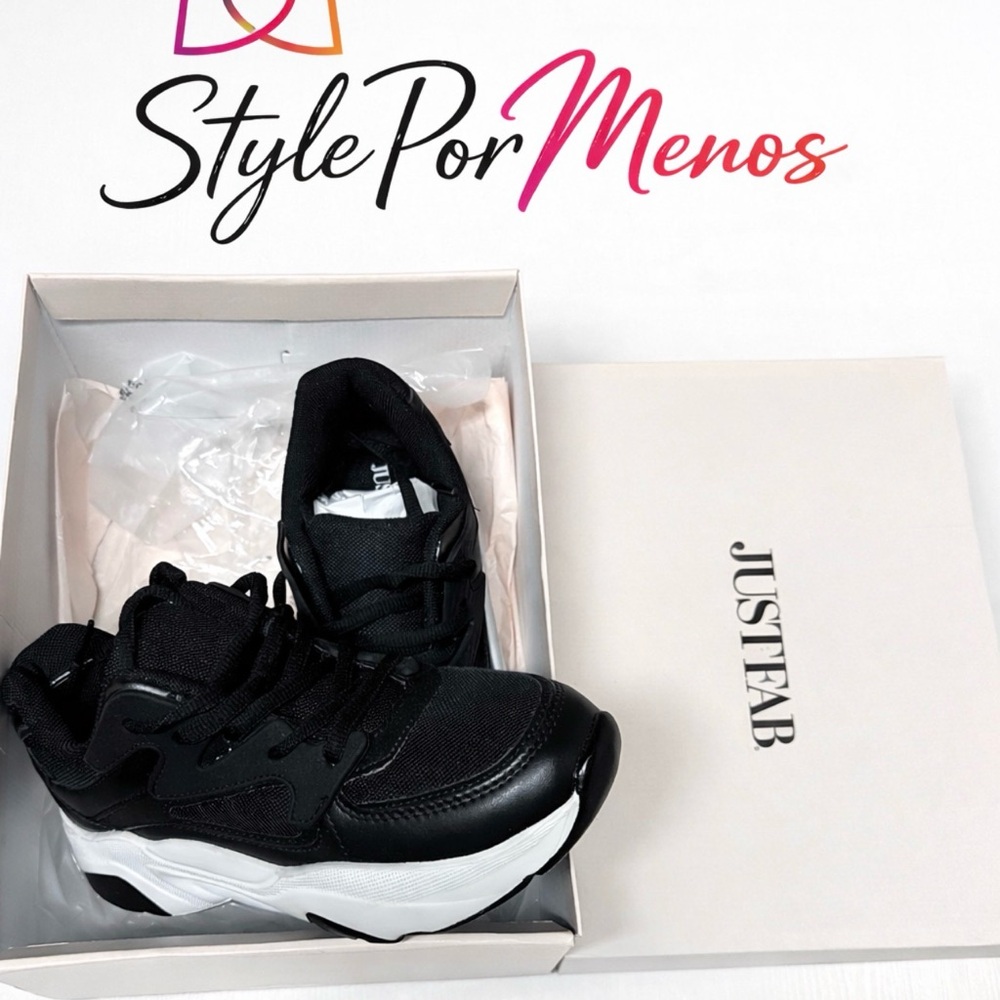JustFab Classic Black and White Sneakers